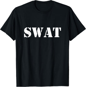 SWAT Team Fun Police Costume for Adults and Kids T-Shirt - T-Shirt | Black