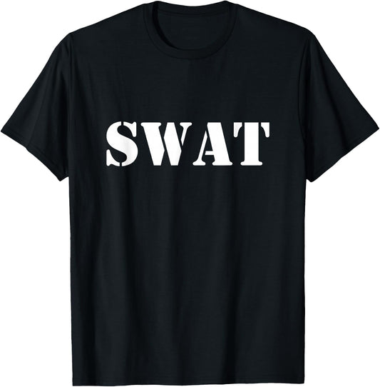 SWAT Team Fun Police Costume for Adults and Kids T-Shirt - T-Shirt | Black