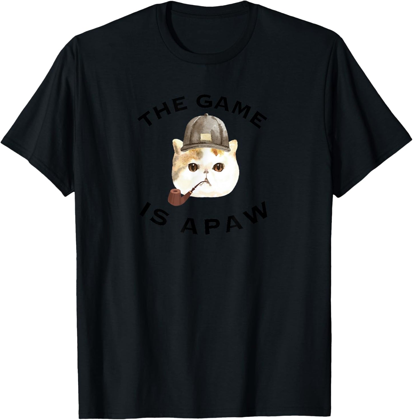 Sherlock Holmes The Game is Afoot for Fans of Holmes ad Cats T-Shirt - T-Shirt | Black