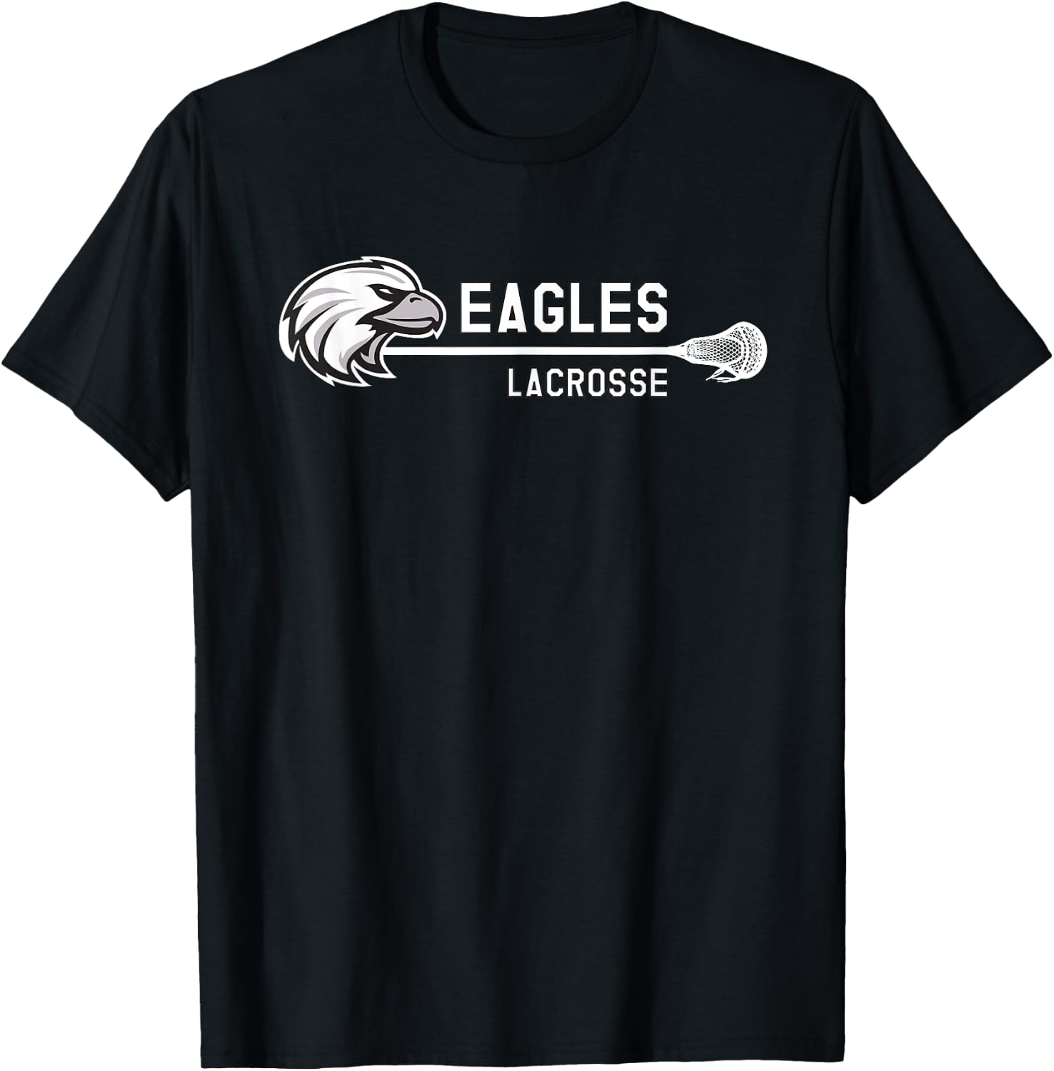 Franklin County Lacrosse Club Horizontal Eagle T-Shirt - T-Shirt | Black