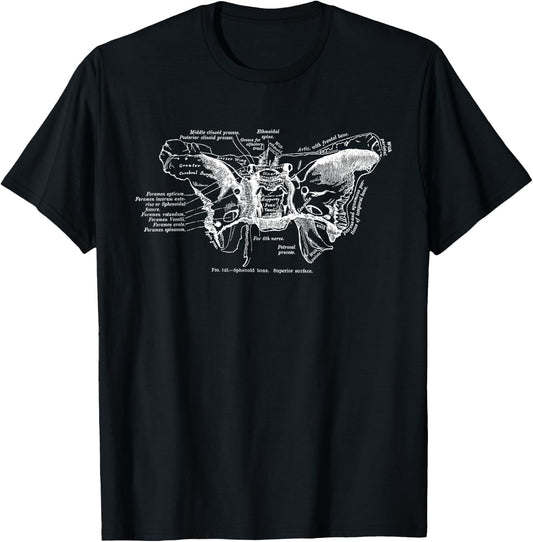 Cranium Sphenoid Bone Anatomy T-Shirt - T-Shirt | Black