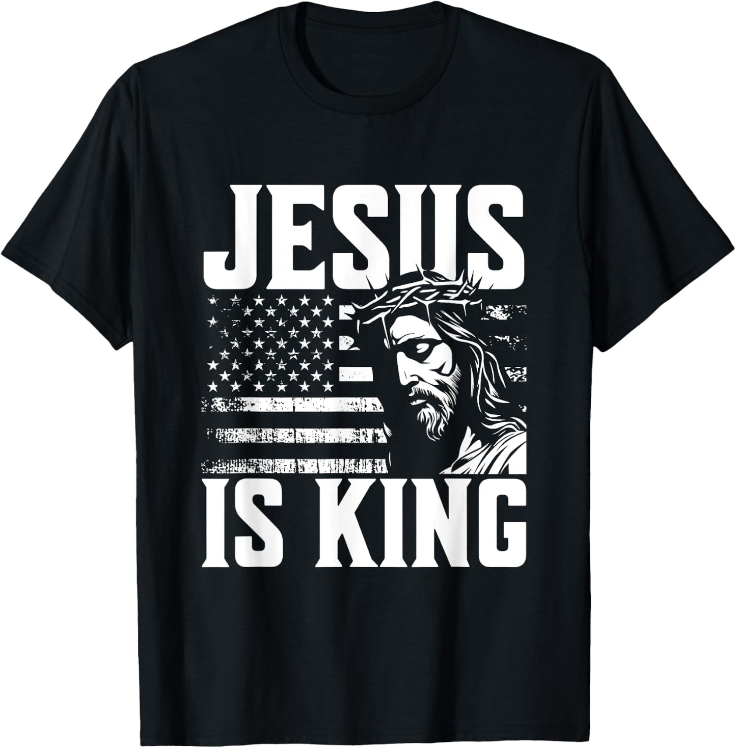 Minimalist Christian Religious Prayer Jesus Is King T-Shirt - T-Shirt | Black