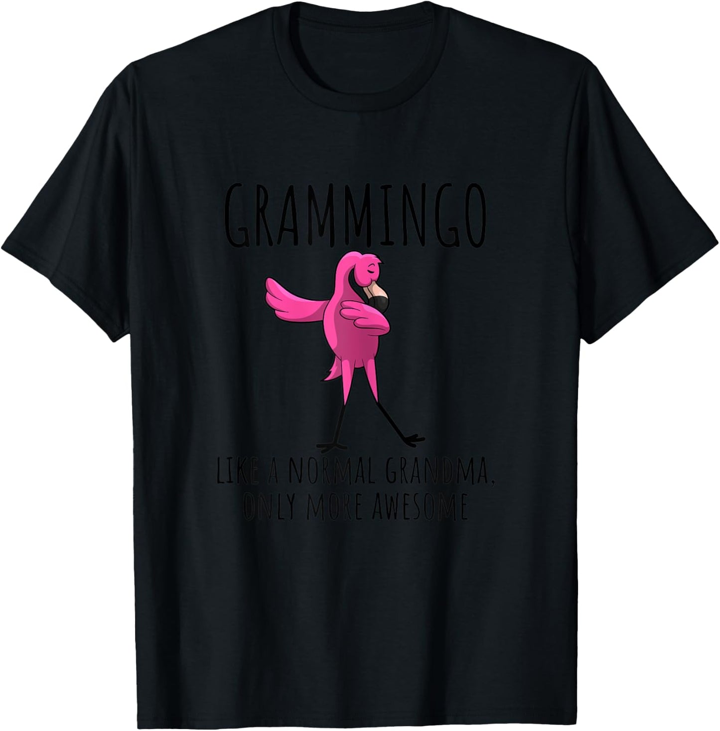 Grammingo Like A Grandma Only Awesome Dabbing Flamingo Gift T-Shirt - T-Shirt | Black