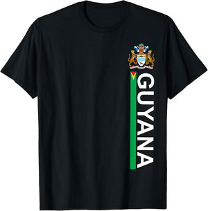 Guyana National Pride Left Side Image Sporty T-Shirt - T-Shirt | Black