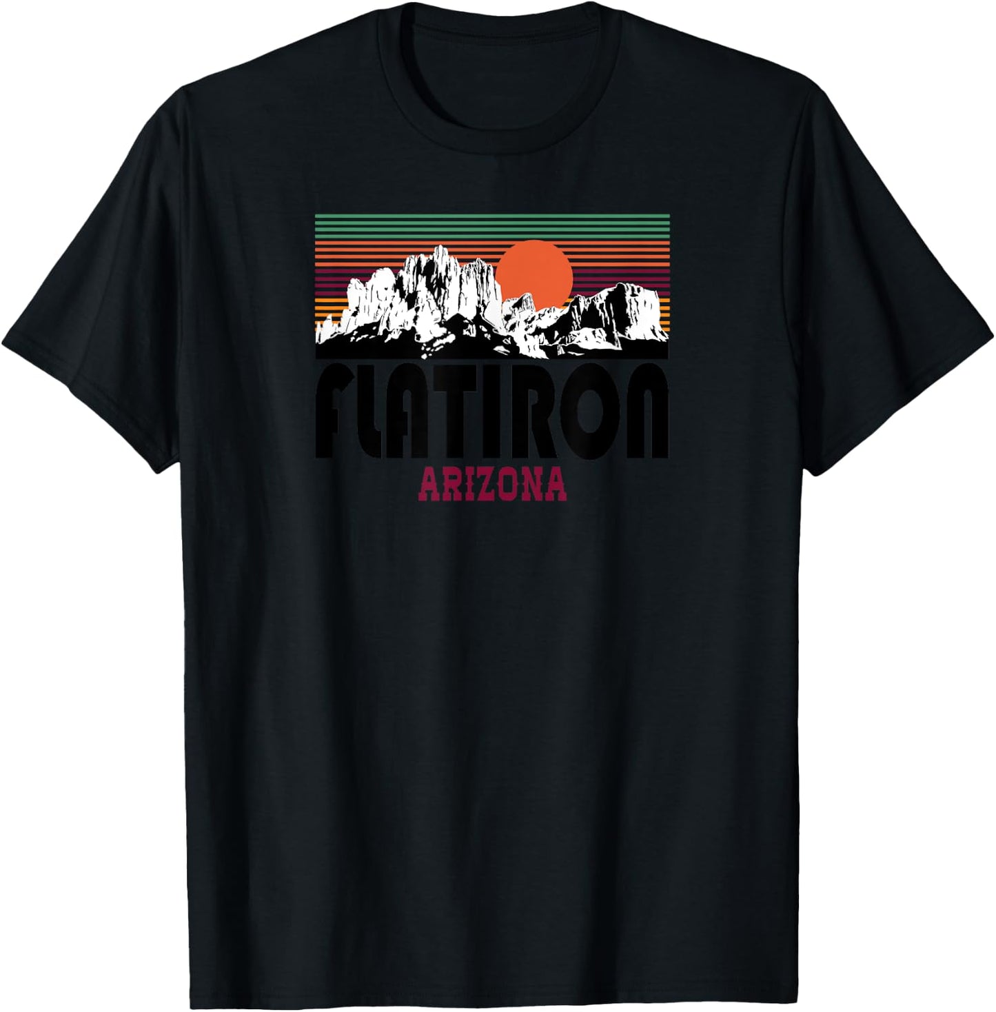 Retro Flat Iron Superstitions Mountain Arizona Shirt T-Shirt - T-Shirt | Black