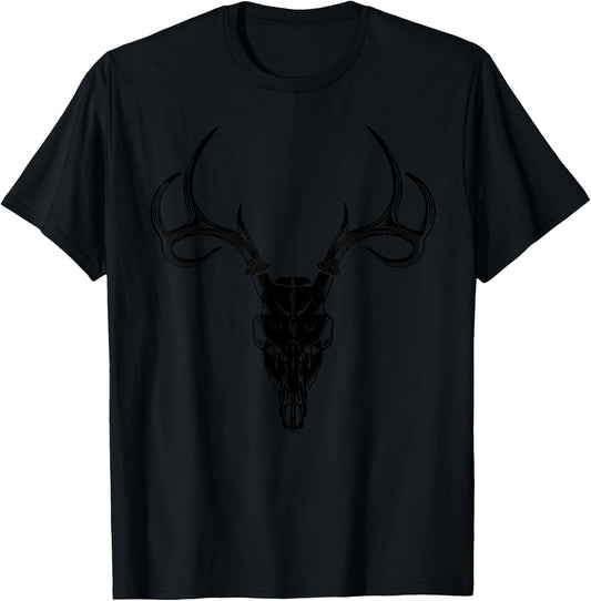 Deer Skull / Deer Hunting & Big Game Hunter Gifts T-Shirt - T-Shirt | Black
