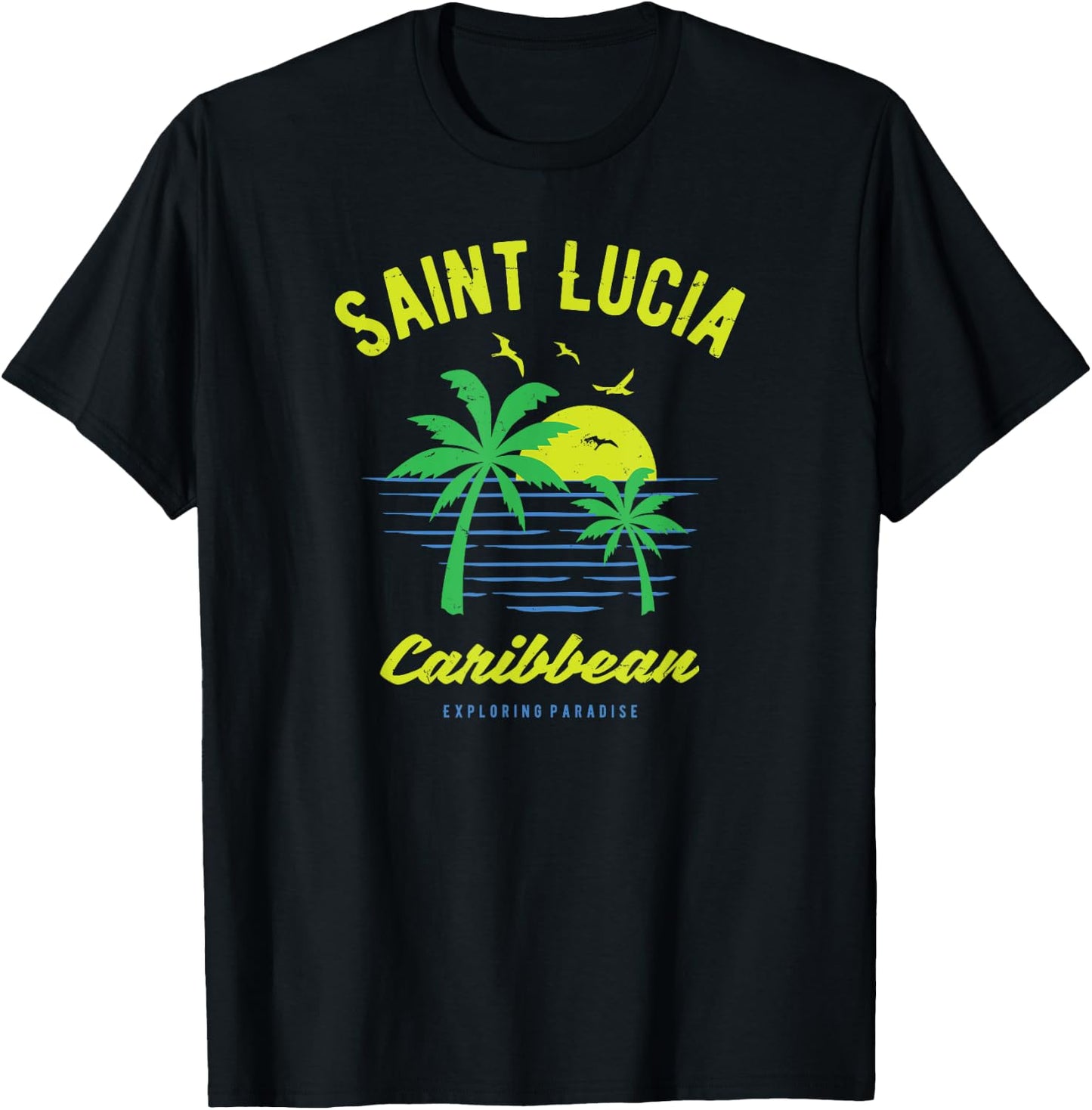 Caribbean Saint Lucia T-Shirt - T-Shirt | Black