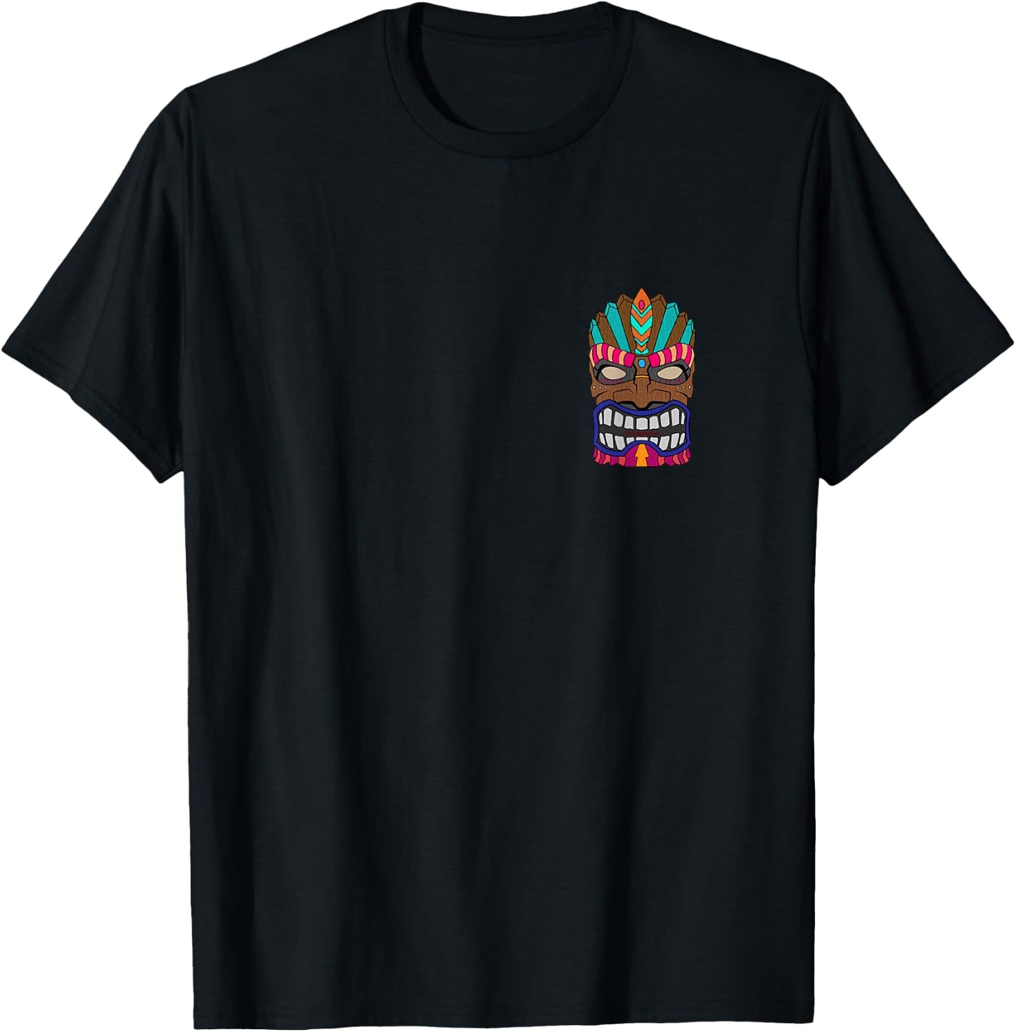 Polynesian South Pacific Tiki Idol Front Back Edition T-Shirt - T-Shirt | Black