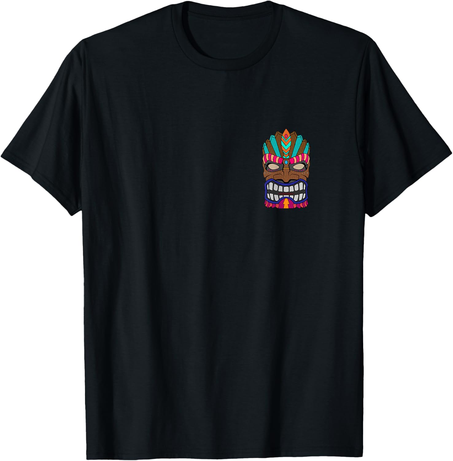 Polynesian South Pacific Tiki Idol Front Back Edition T-Shirt - T-Shirt | Black