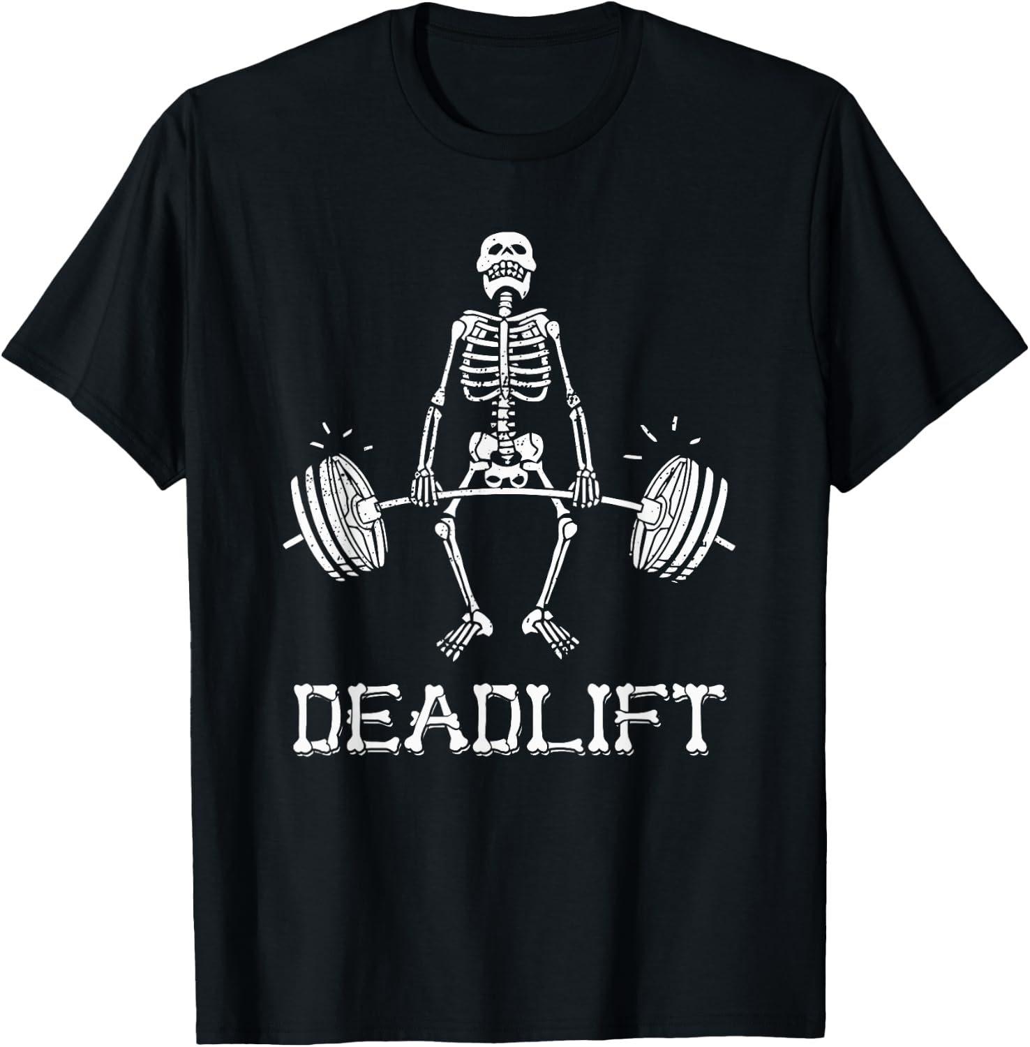 Deadlift Funny Halloween Skeleton Weight Lifting Workout T-Shirt - T-Shirt | Black