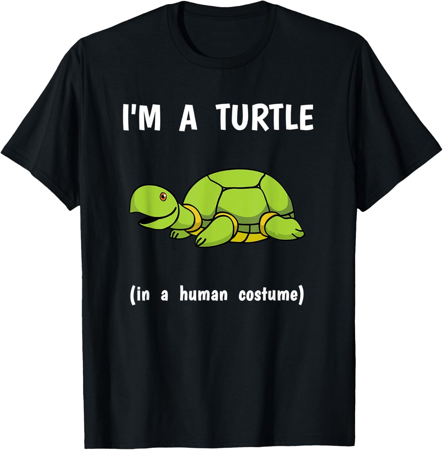 Funmy Lazy Halloween Animal Costume Cute Turtle T-Shirt - T-Shirt | Black
