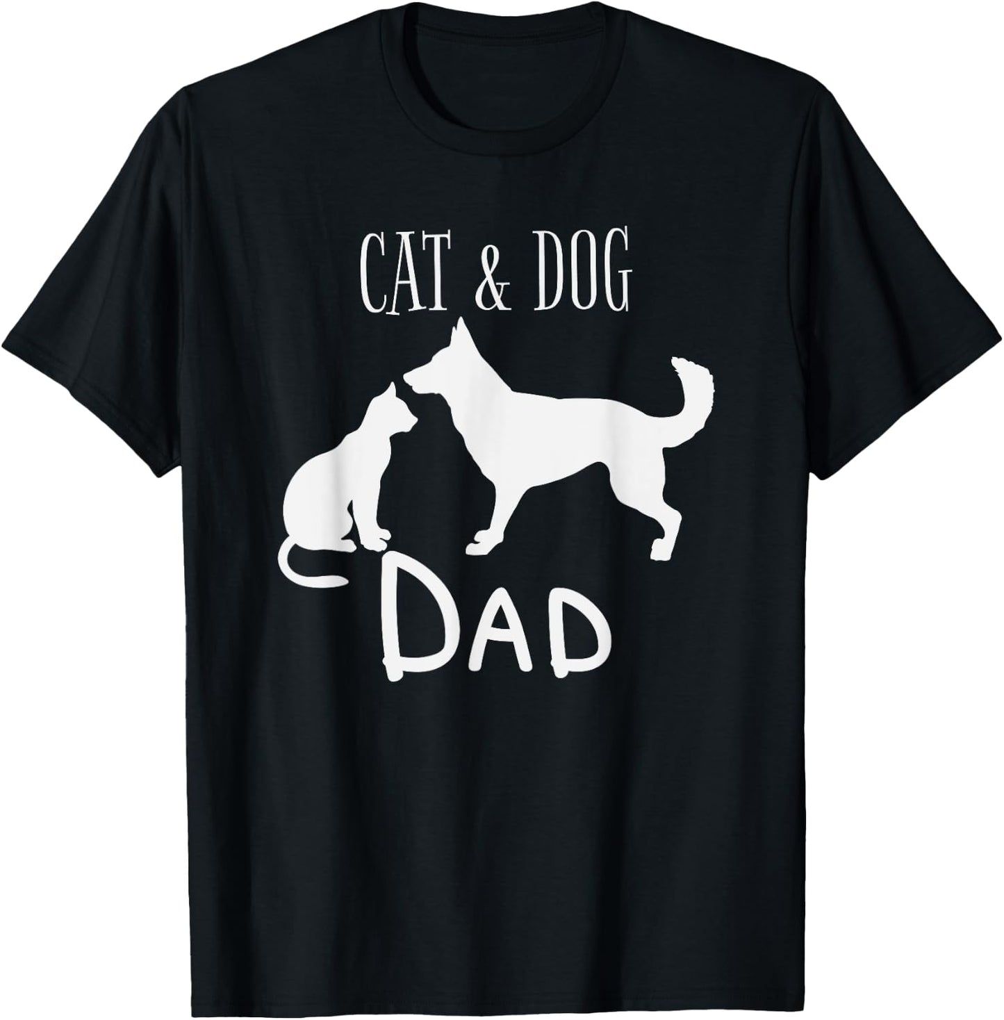 Cat Dog Dad Owner Cute Father Daddy Pet Animal Papa Gift T-Shirt - T-Shirt | Black