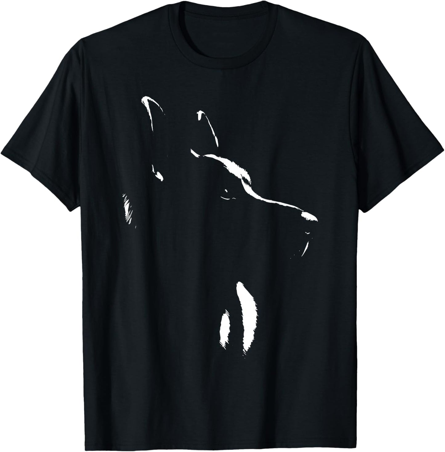 German Shepherd Silhouette Graphic Women T-Shirt - T-Shirt | Black