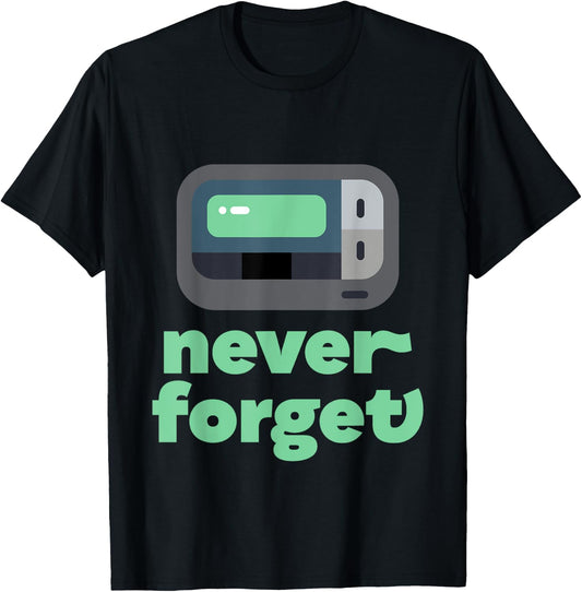 Never Forget retro tech pager beeper communication shirt T-Shirt - T-Shirt | Black