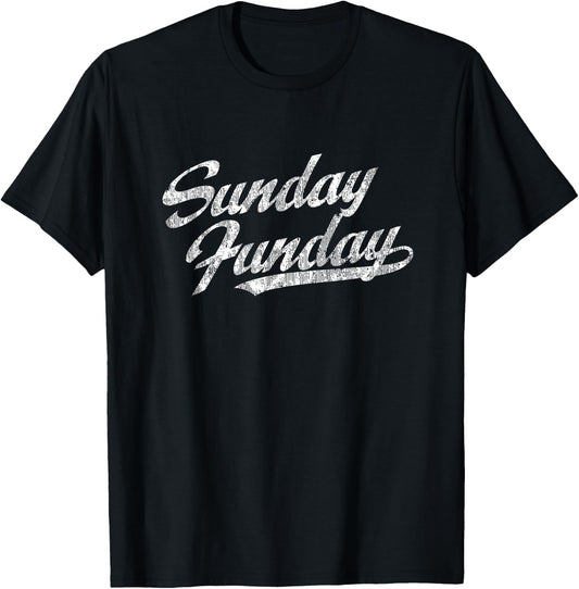 Sunday Funday Vintage Fun Day Sports Design T-Shirt - T-Shirt | Black