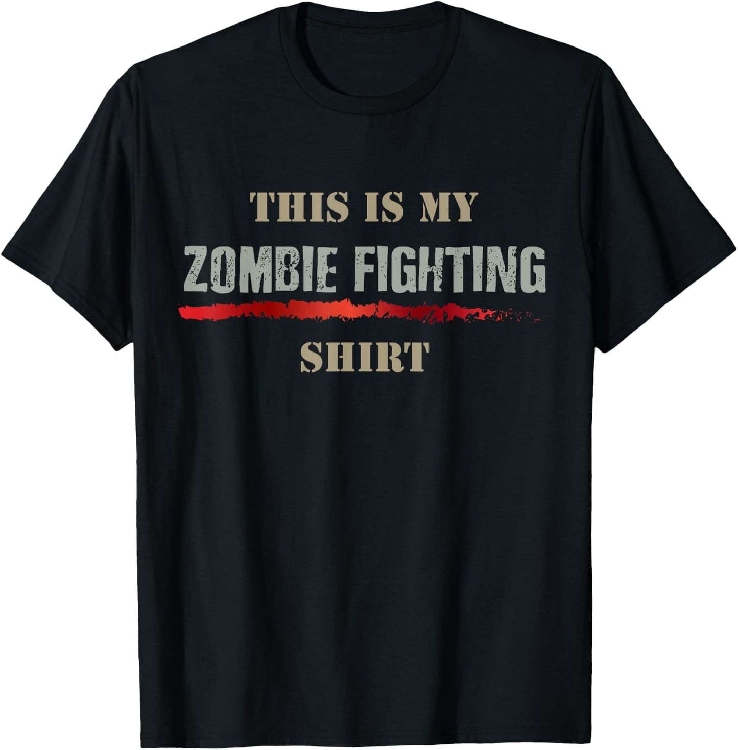 This is My Zombie Fighting Graphic Halloween Costume T-Shirt - T-Shirt | Black