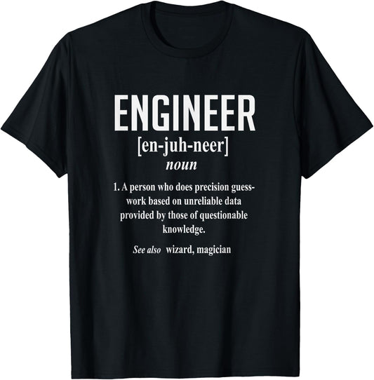 Precision Guesswork Engineer Wizard Magician T-Shirt - T-Shirt | Black