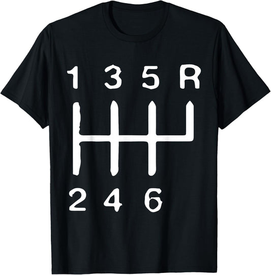 6 Speed Manual Gear Stick Shift Transmision Mechanic Gift T-Shirt - T-Shirt | Black