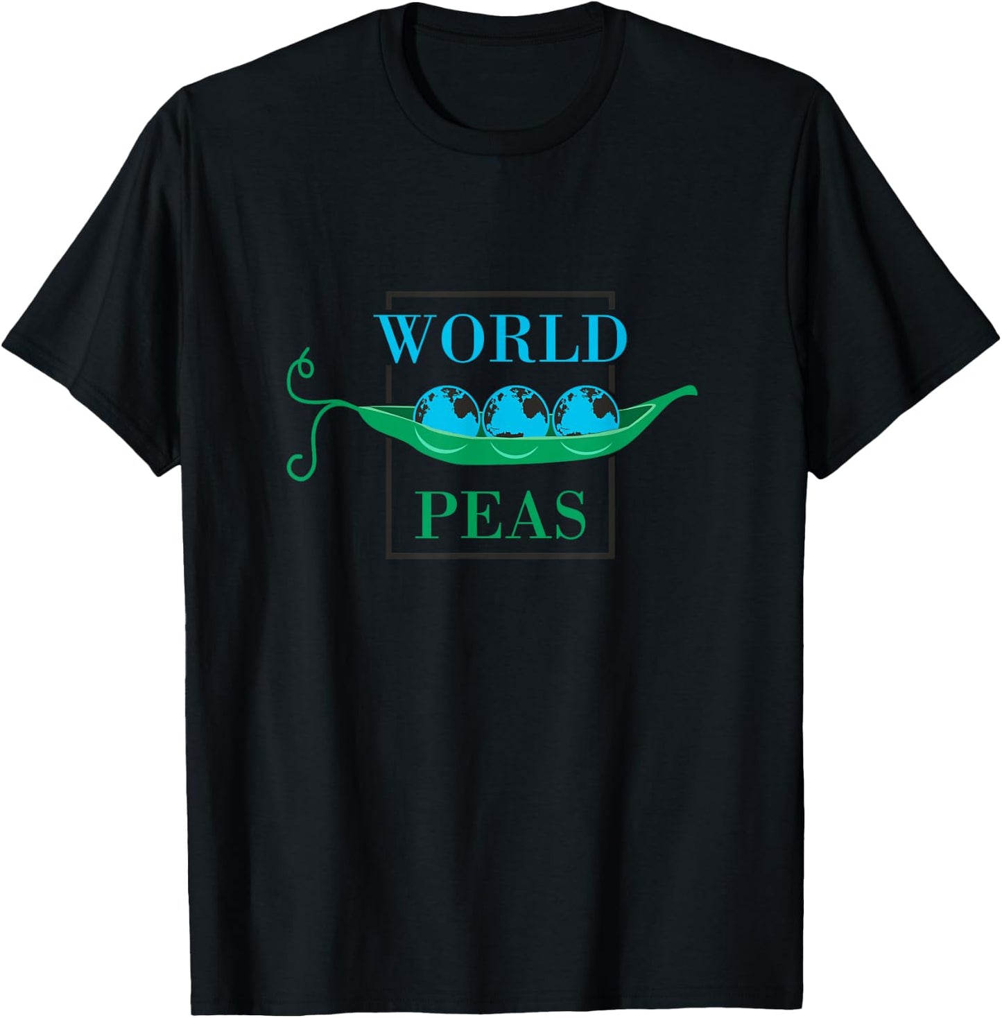 World Peas (Peace) Funny Pun T-Shirt - T-Shirt | Black