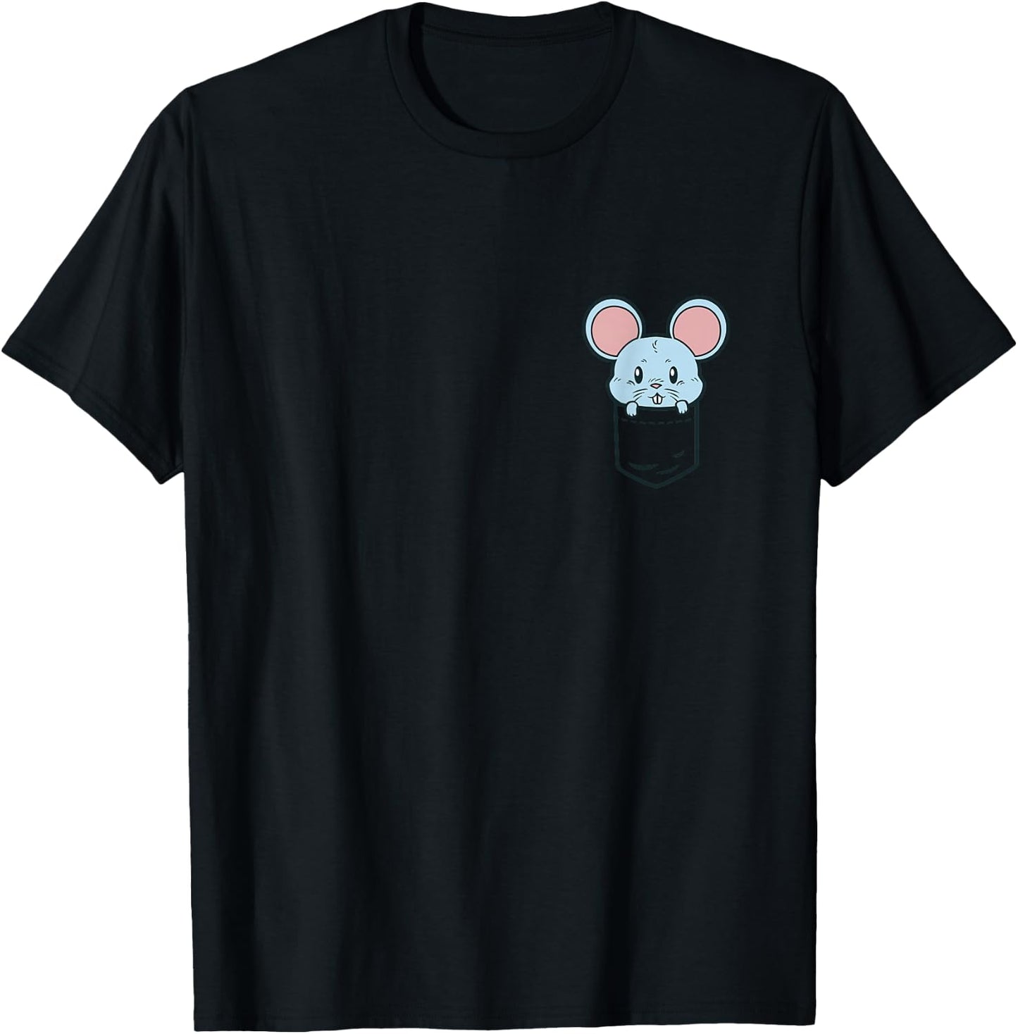 Pocket Mouse Cute Rat Face Rodent Pet Lover Men Women Gift T-Shirt - T-Shirt | Black