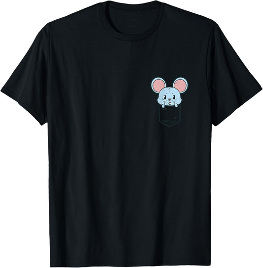 Pocket Mouse Cute Rat Face Rodent Pet Lover Men Women Gift T-Shirt - T-Shirt | Black