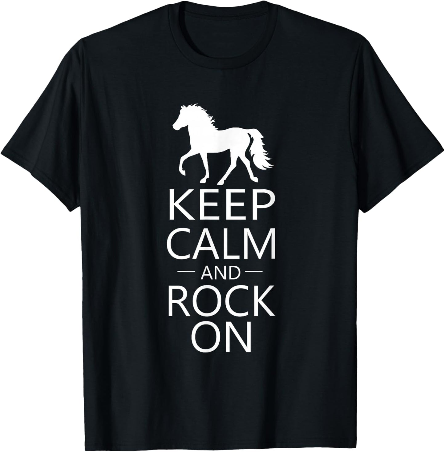 Keep Calm and Rock On | Trending Rocky Mtn Horse RMH T-Shirt - T-Shirt | Black