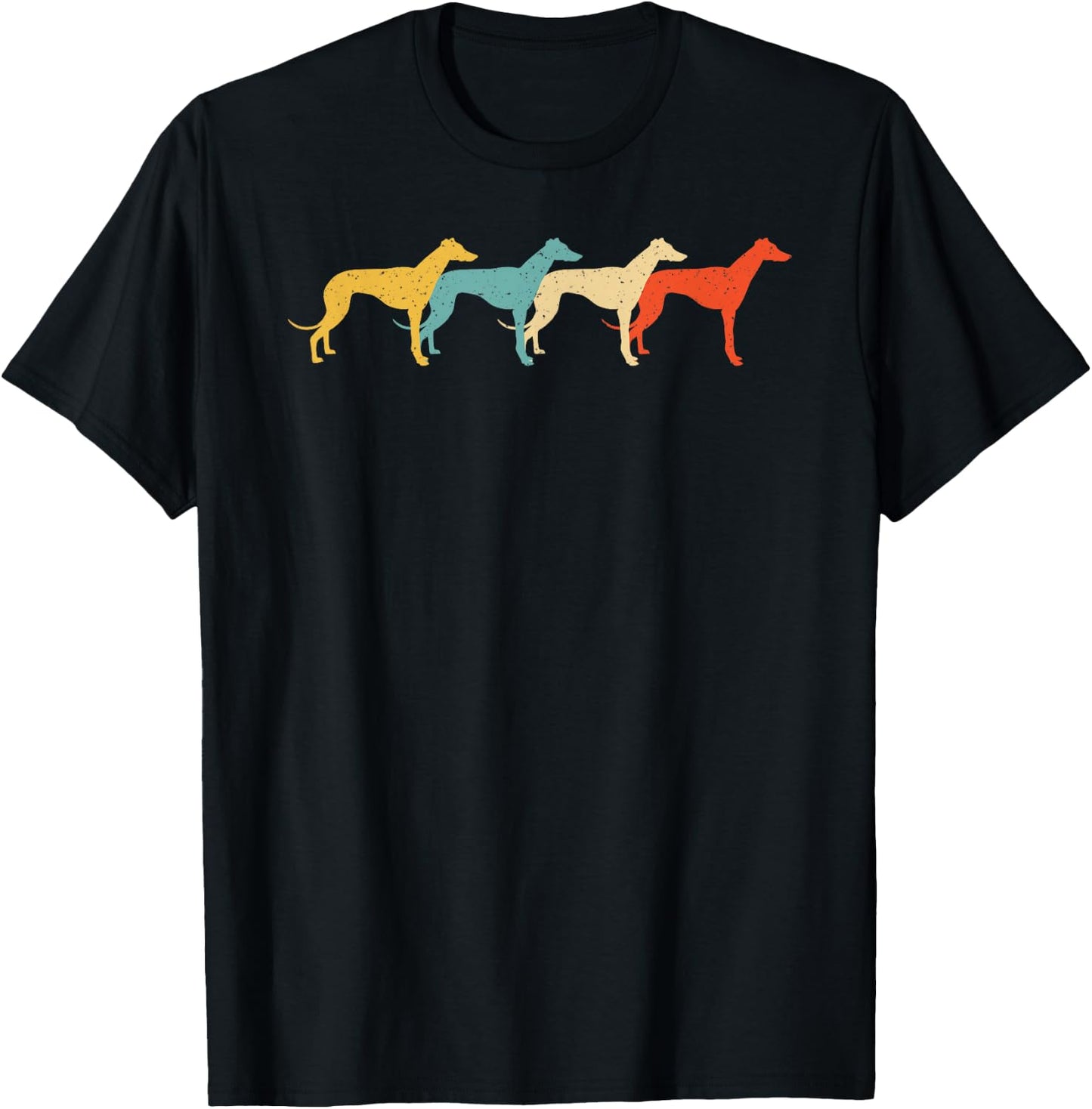 Greyhound Vintage Retro Dog Pet Racer Lover 60s 70s Gift T-Shirt - T-Shirt | Black
