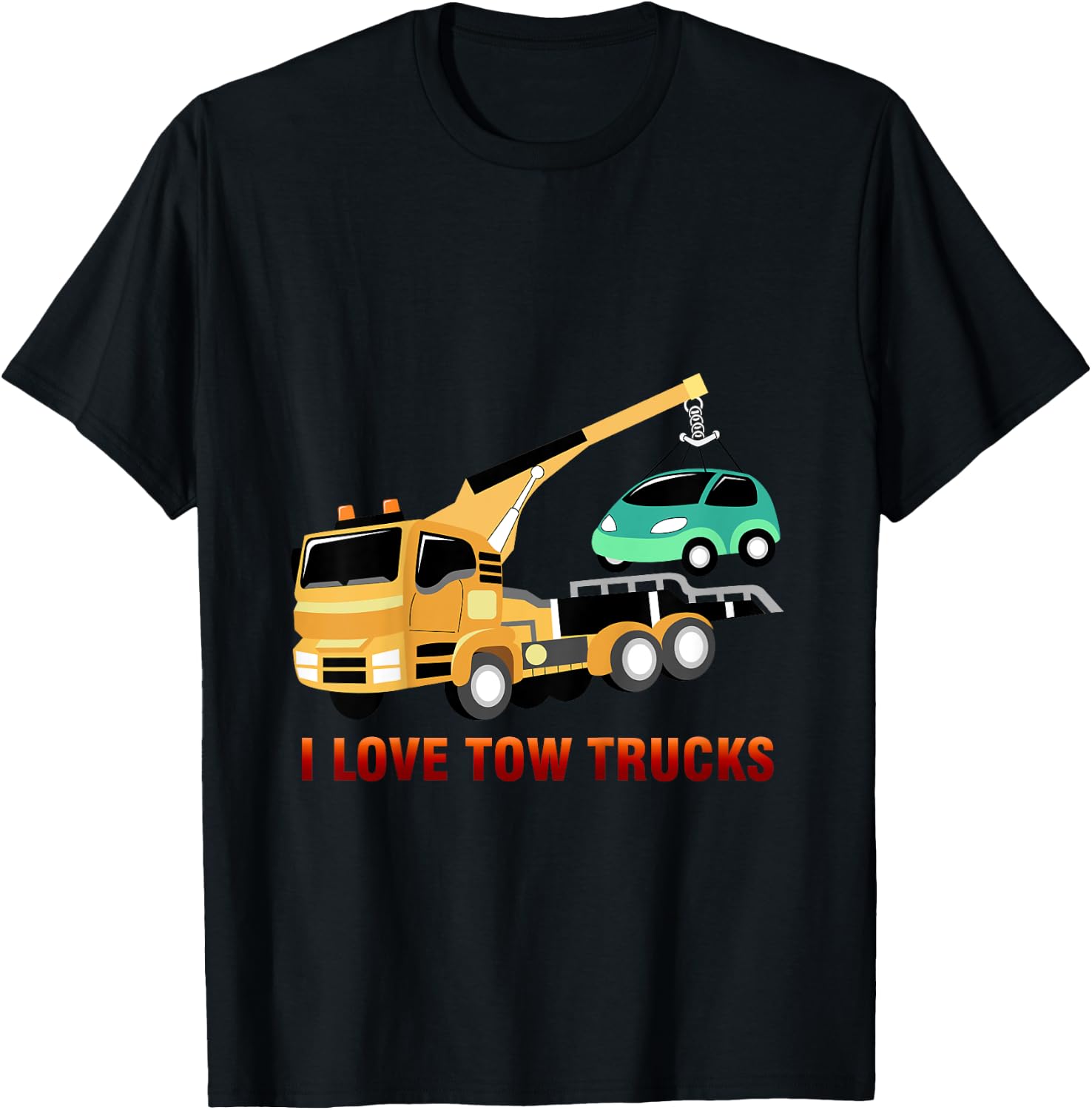 Kids I love tow truck | boy, youth, apparel racing driver T-Shirt - T-Shirt | Black