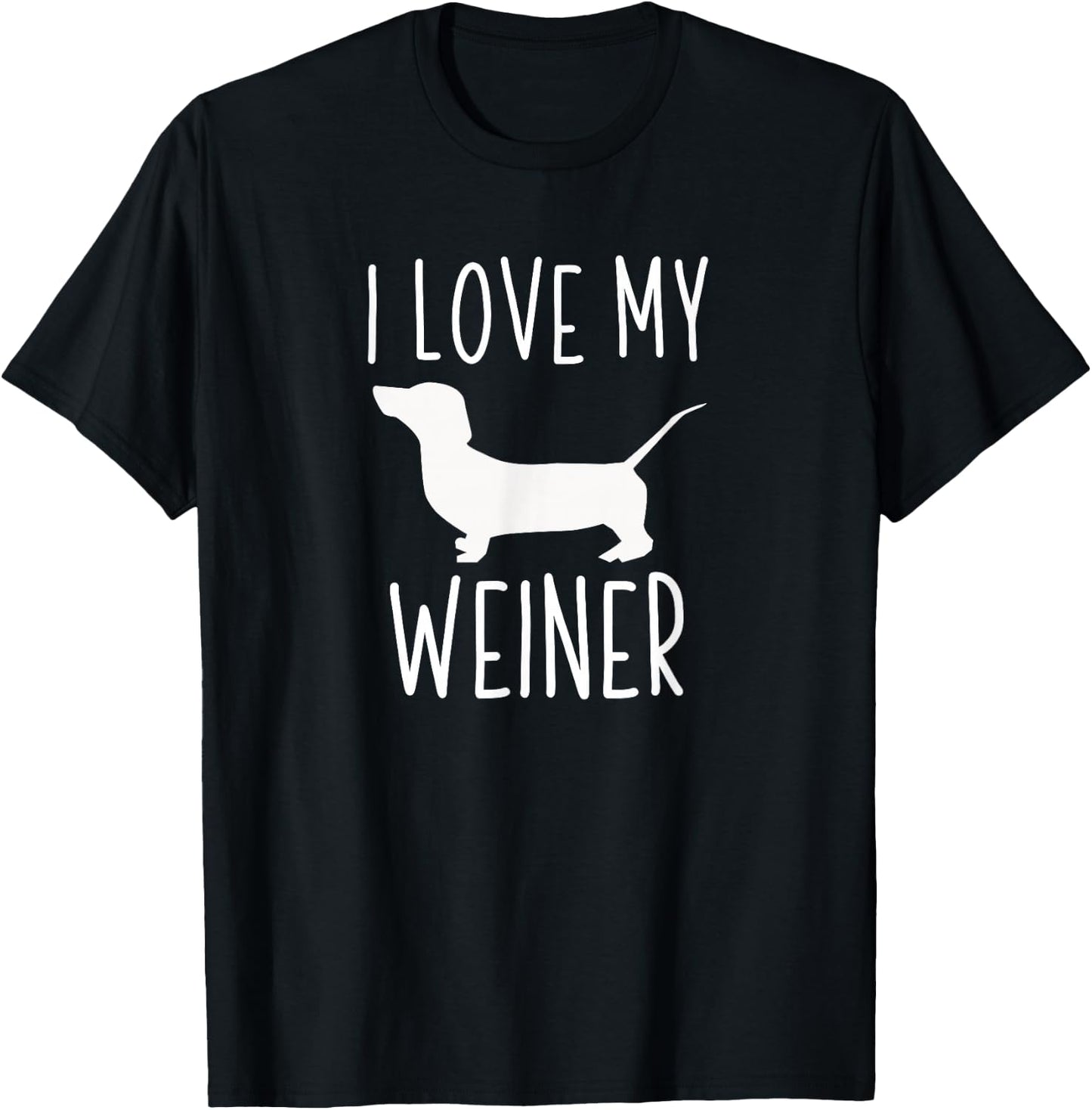 I Love My Weiner Shirt | Funny Weiner Dog Gift Women Kids T-Shirt - T-Shirt | Black