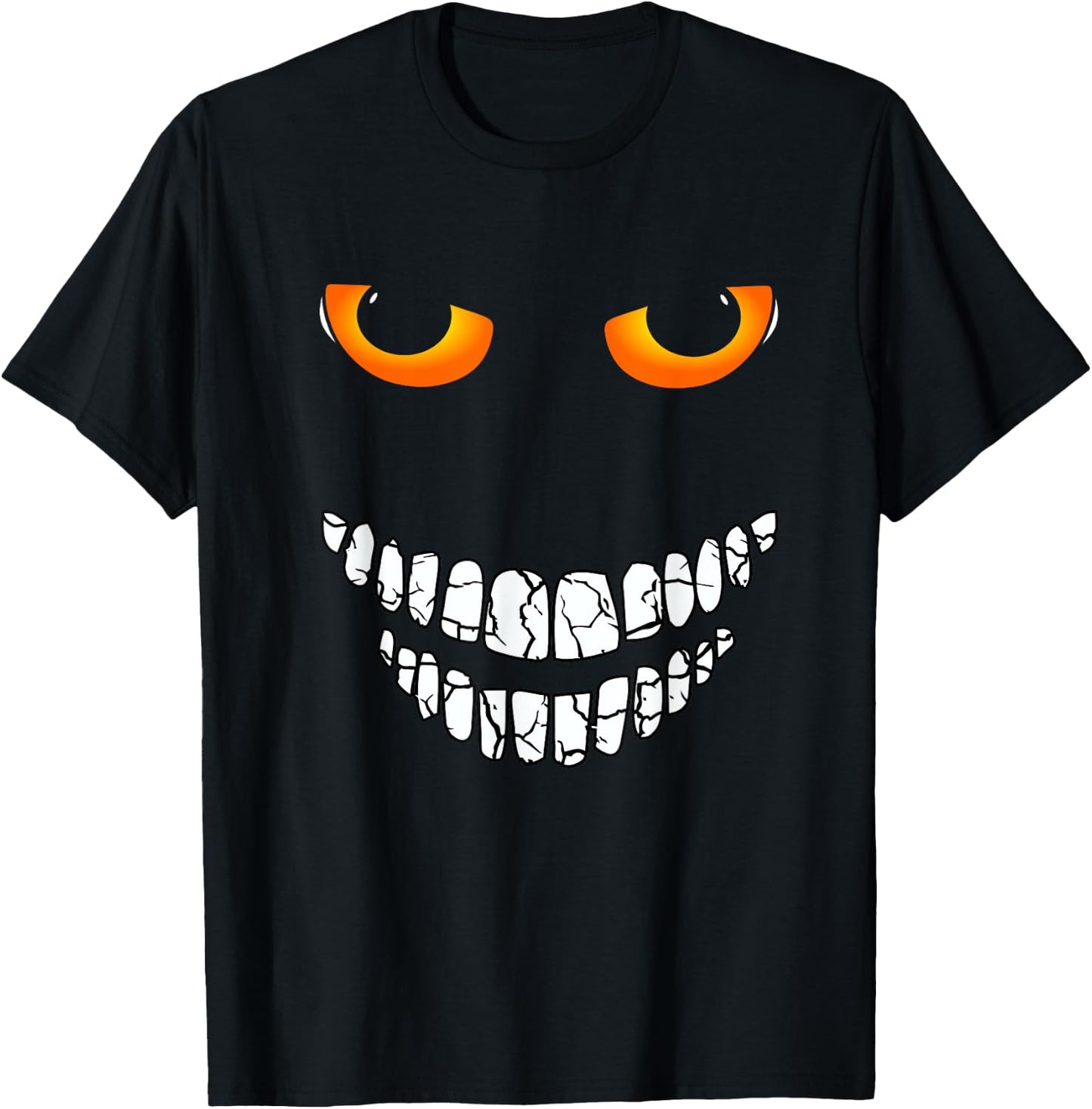 Halloween Creepy funny Eyes and smile t shirt T-Shirt - T-Shirt | Black