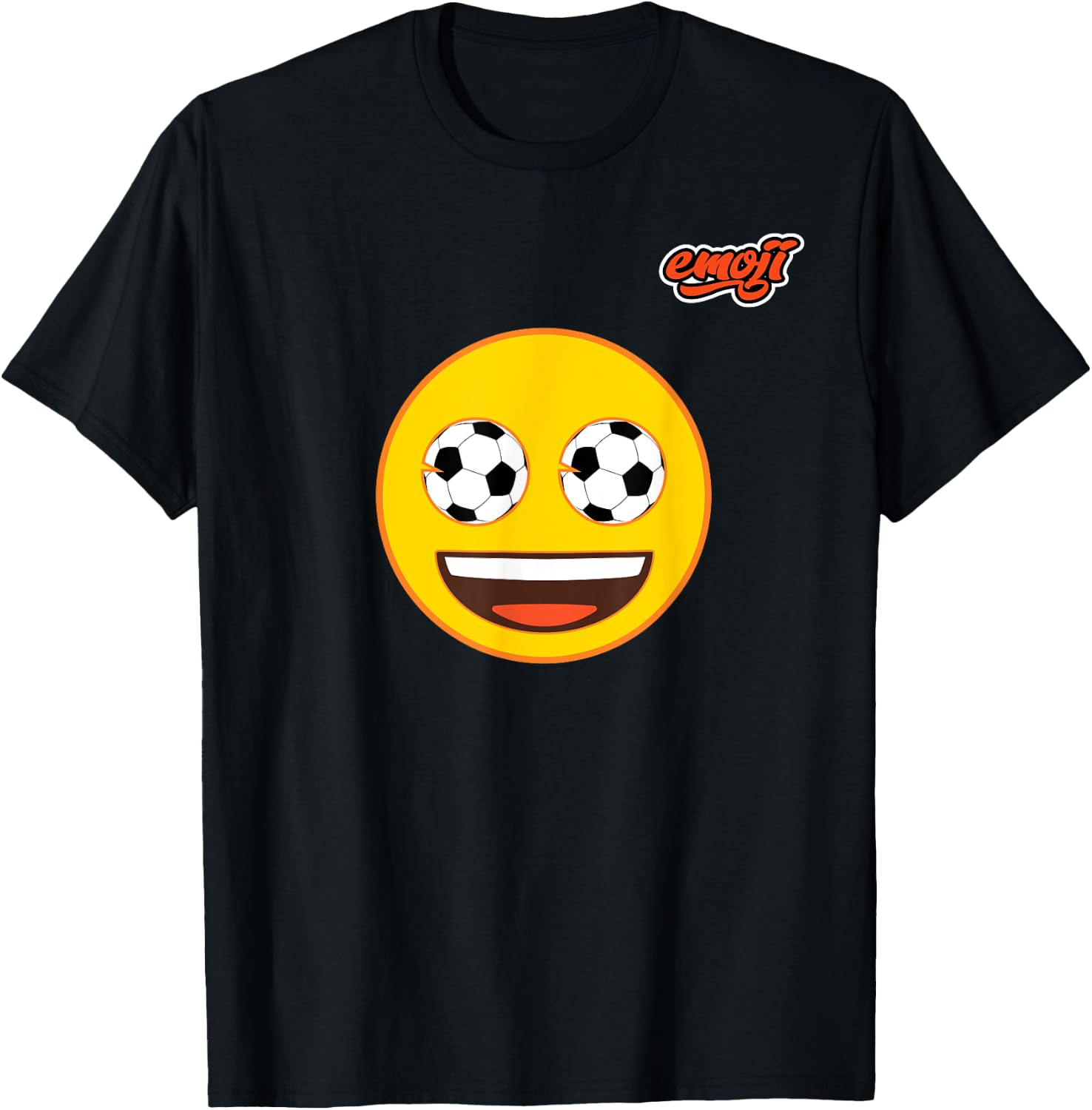 soccer eyes face Flat T-Shirt - T-Shirt | Black