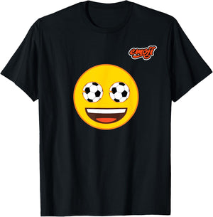 soccer eyes face Flat T-Shirt - T-Shirt | Black