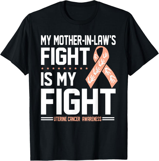 My Mother-In-Law Uterine Cancer Awareness Shirt T-Shirt - T-Shirt | Black