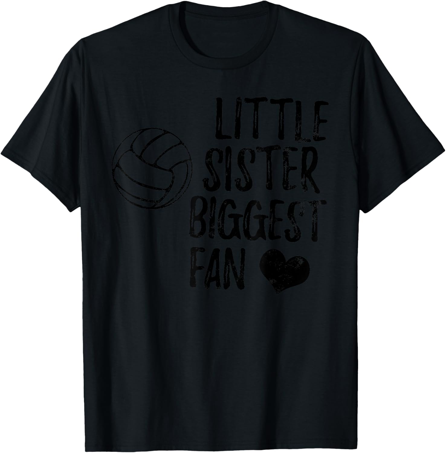 Volleyball Sister Shirt Team Vintage Gift Girls Boys T-Shirt - T-Shirt | Black