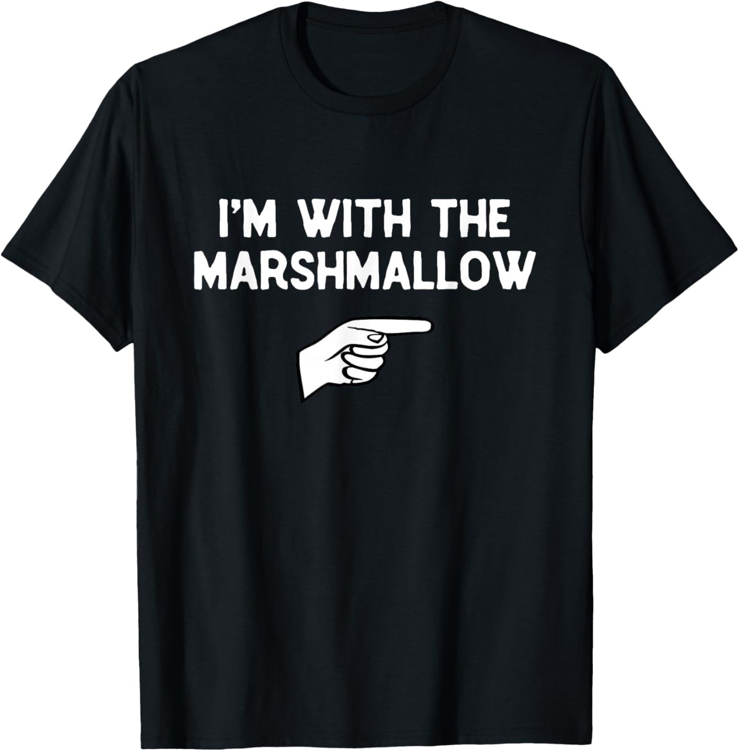 I’m with Marshmallow Halloween Matching Costume Marsh-Mallow T-Shirt - T-Shirt | Black