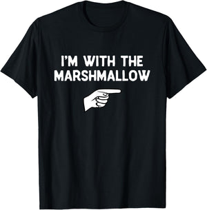 I’m with Marshmallow Halloween Matching Costume Marsh-Mallow T-Shirt - T-Shirt | Black