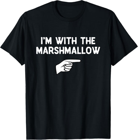 I’m with Marshmallow Halloween Matching Costume Marsh-Mallow T-Shirt - T-Shirt | Black
