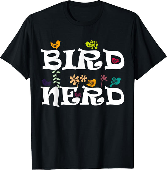 Bird Nerd Shirt Ornithology Science Kids Birdwatcher T-Shirt - T-Shirt | Black