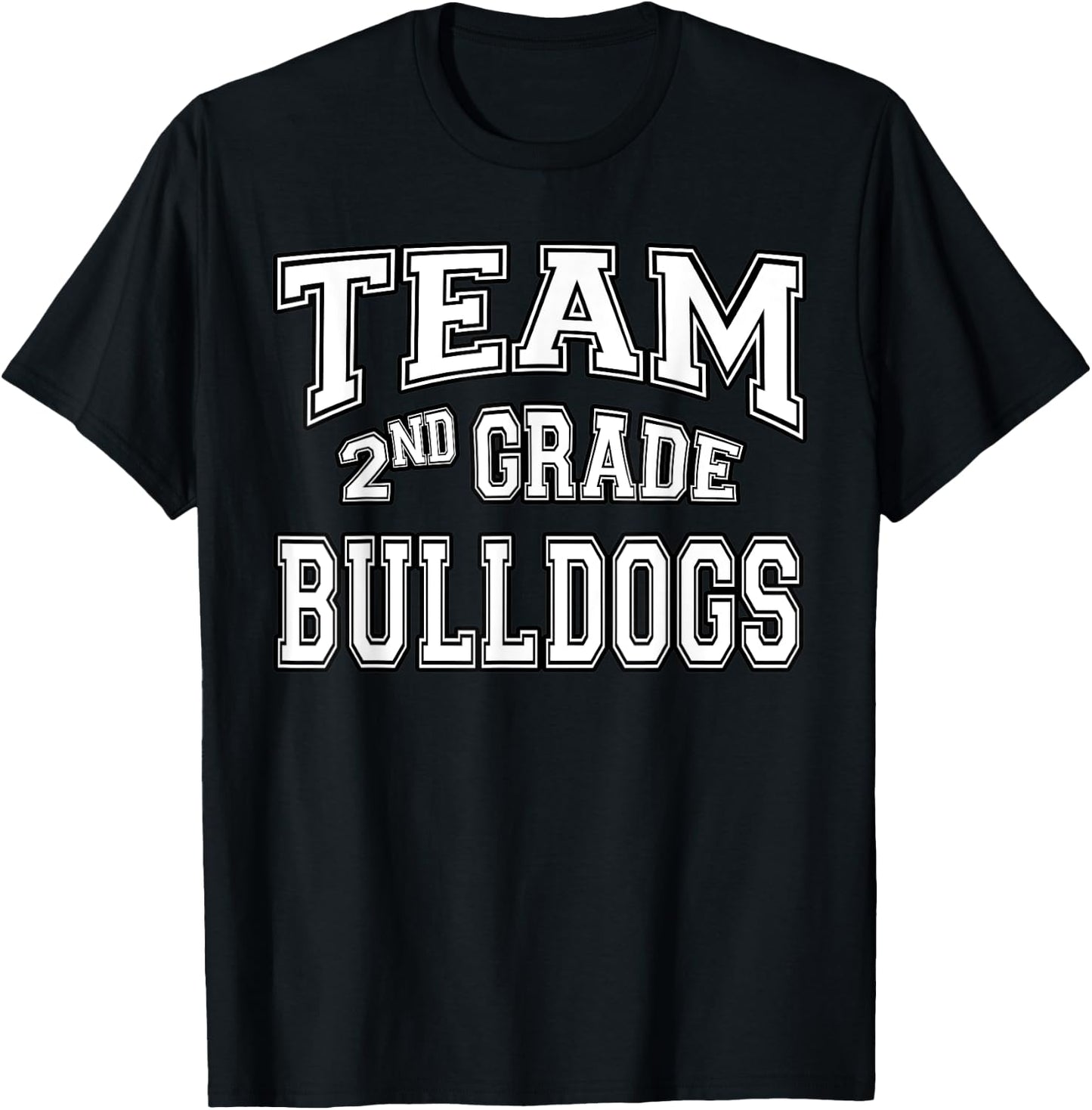Team 2nd Second Grade Bulldogs Student Back To School T-Shirt - T-Shirt | Black