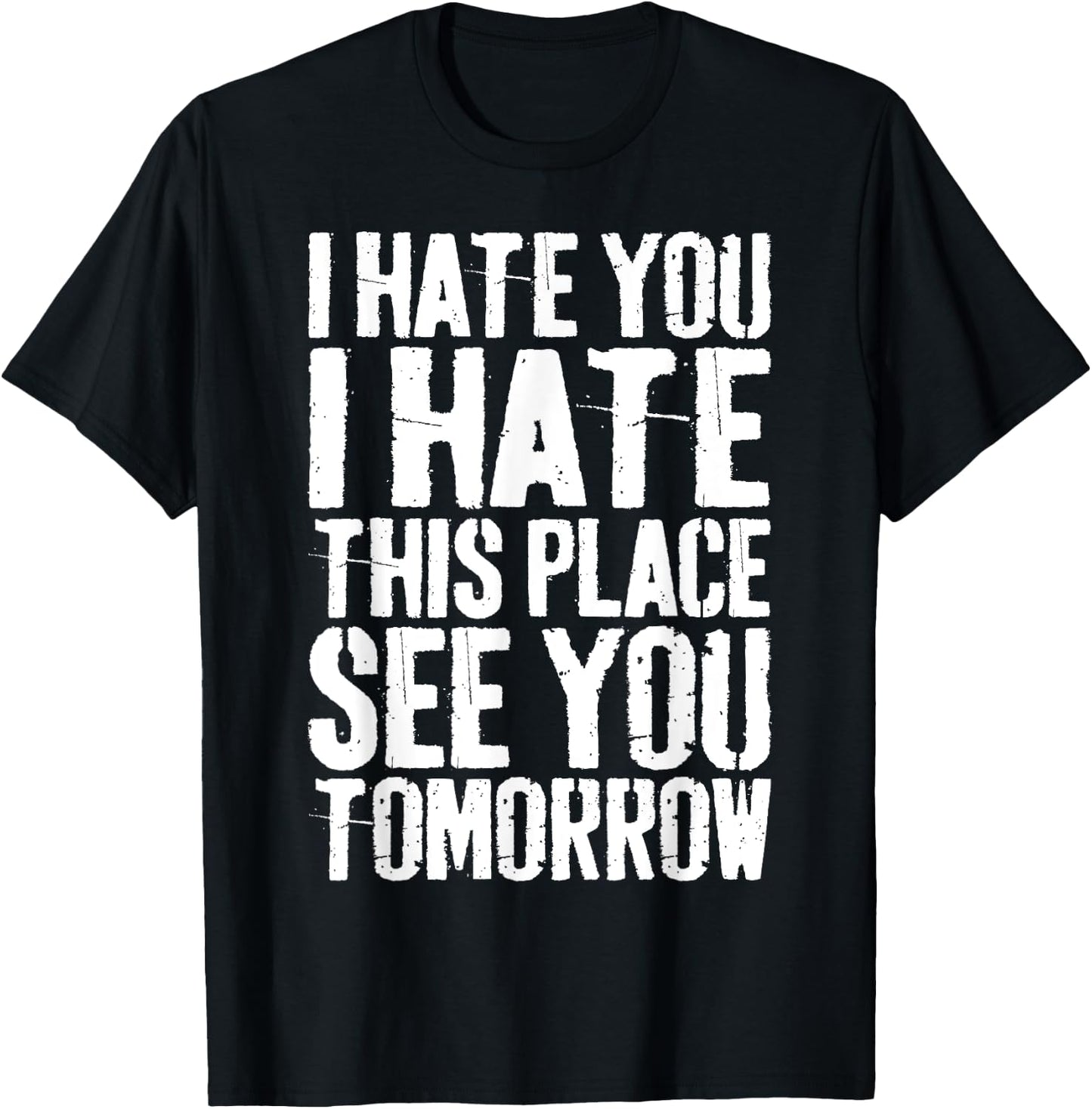 I Hate You I Hate This Place See You Tomorrow T-Shirt - T-Shirt | Black