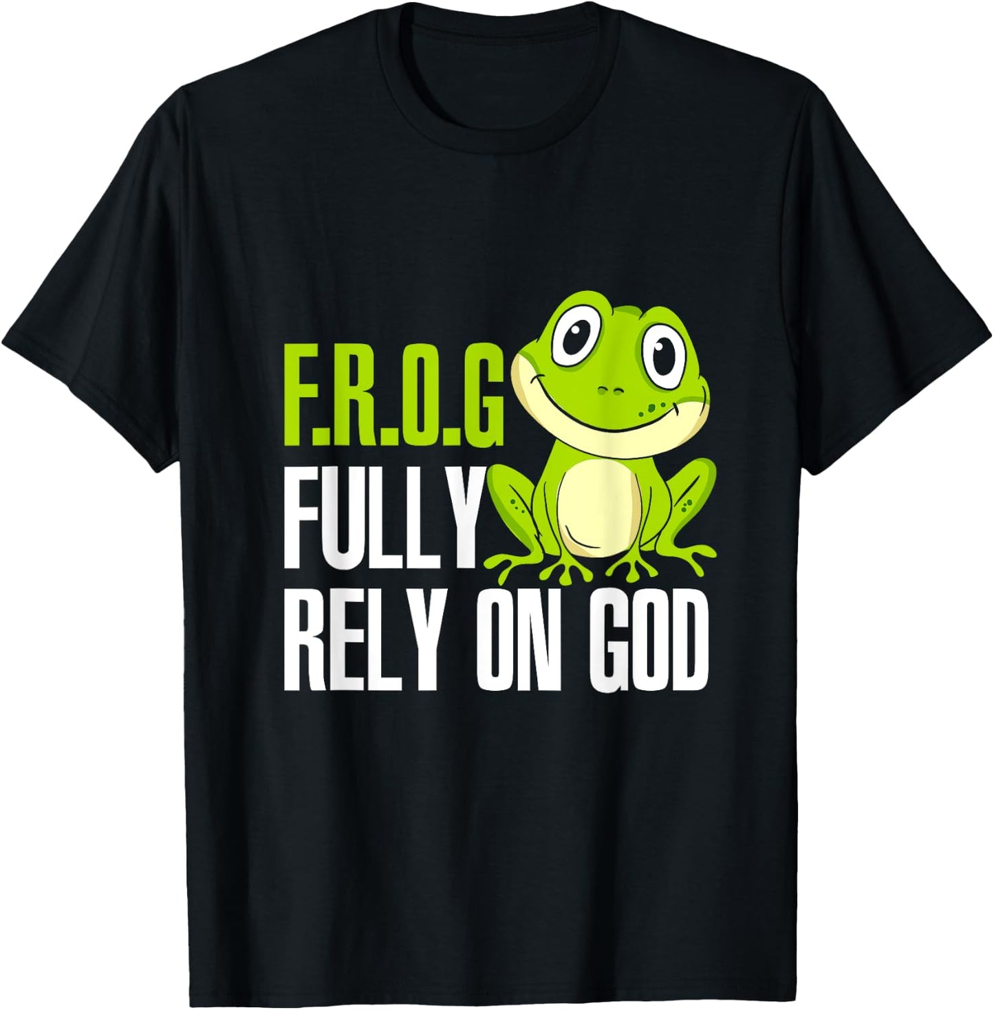 FROG Fully Rely On God Christian Frog Lover MP T-Shirt - T-Shirt | Black
