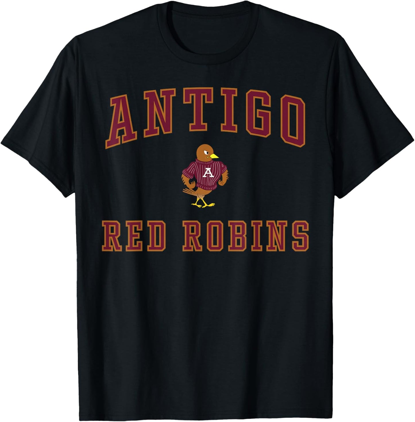 Antigo High School Red Robins C1 T-Shirt - T-Shirt | Black