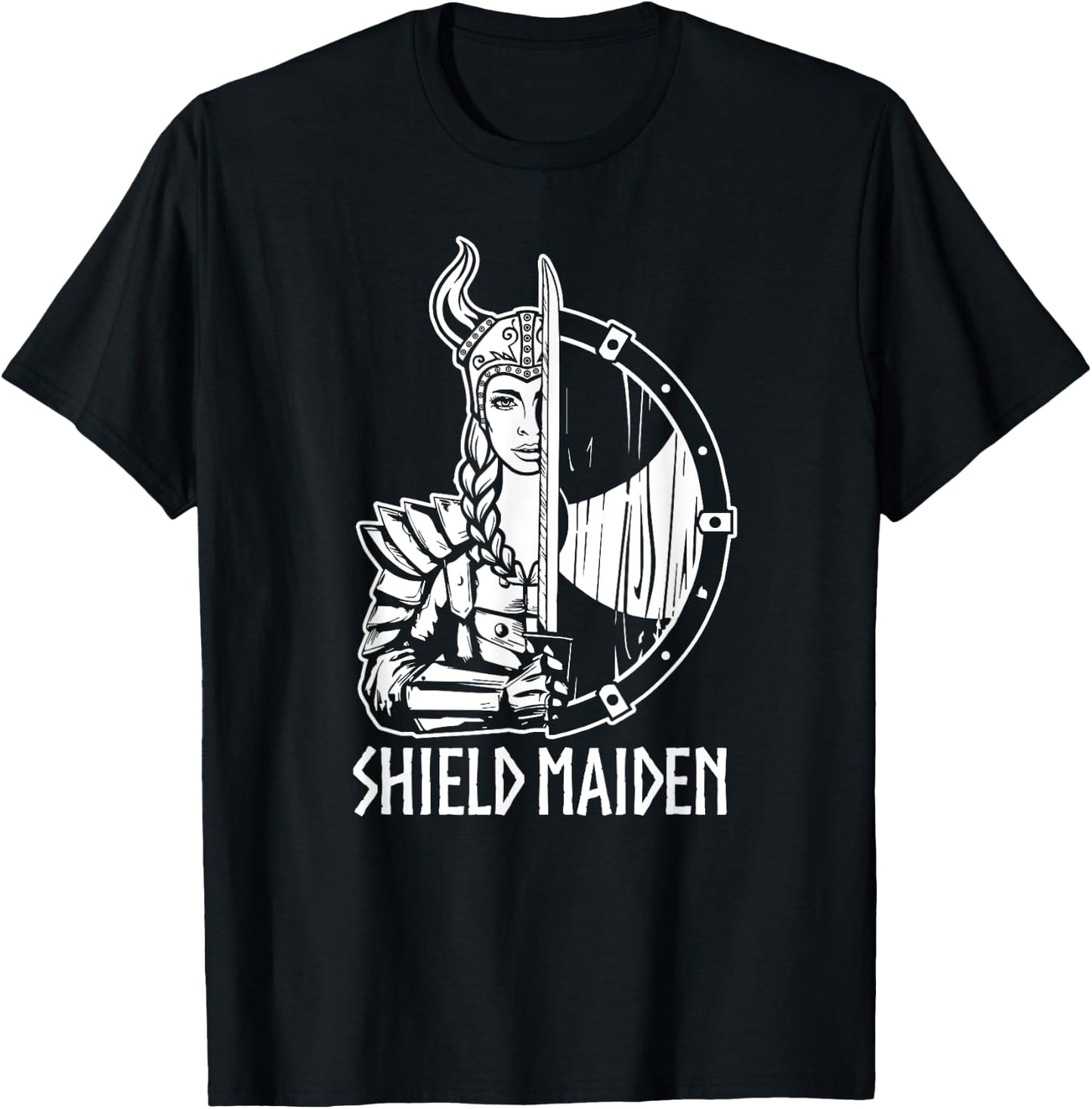 Women Shield Maiden Shirt Girl Viking T-Shirt - T-Shirt | Black