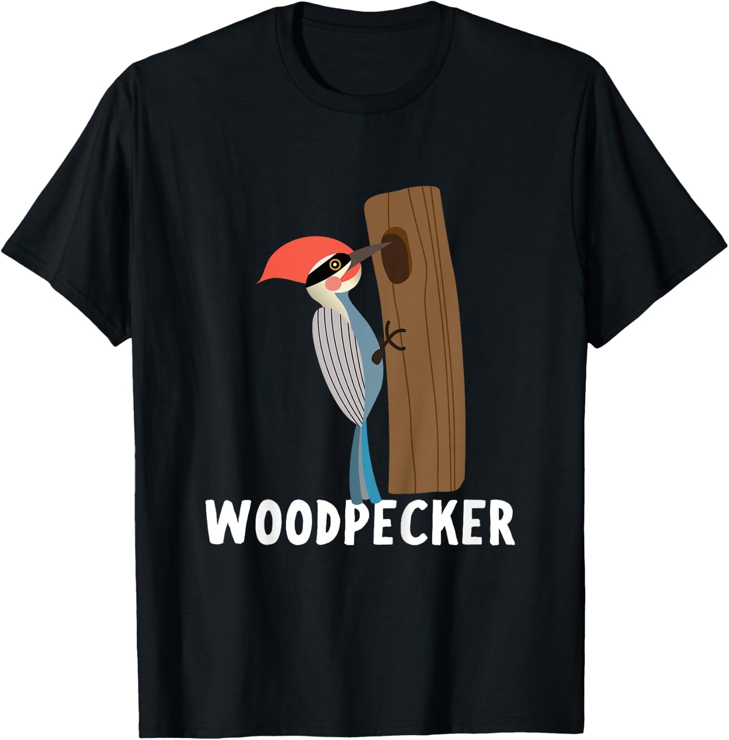 Woodpecker Shirt For Boys Or Girls | Cute Woodpecker Gift T-Shirt - T-Shirt | Black