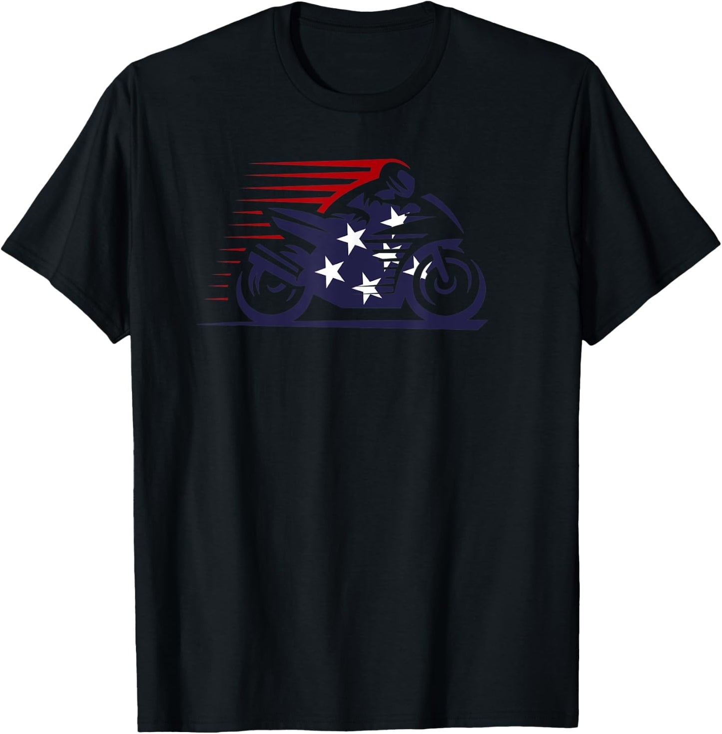 American Flag Super Bike Moto GP independence day Women Kids Men T-Shirt - T-Shirt | Black