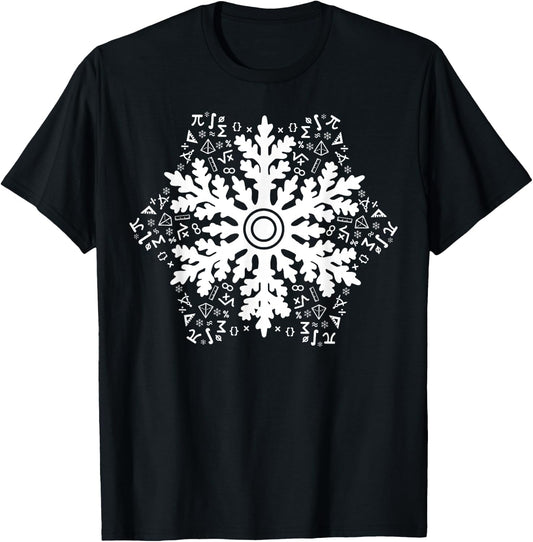 Christmas Mathematics Snowflake Math Teacher Student Pajamas T-Shirt - T-Shirt | Black