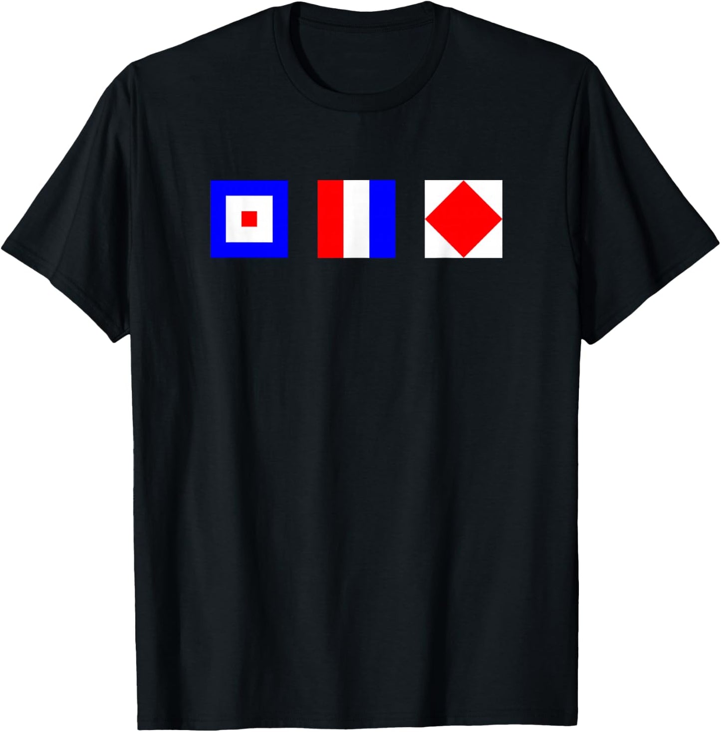 WTF Whiskey Tango Foxtrot Funny Signal Flag Shirt T-Shirt - T-Shirt | Black