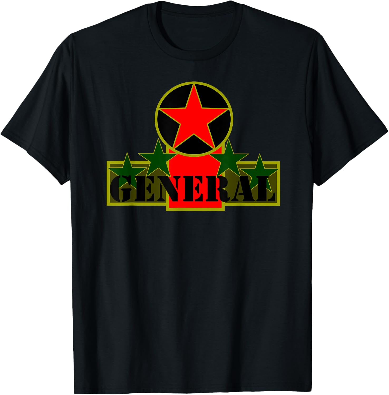 Five Stars General Rank Armed Forces Commander Classic T-Shirt - T-Shirt | Black