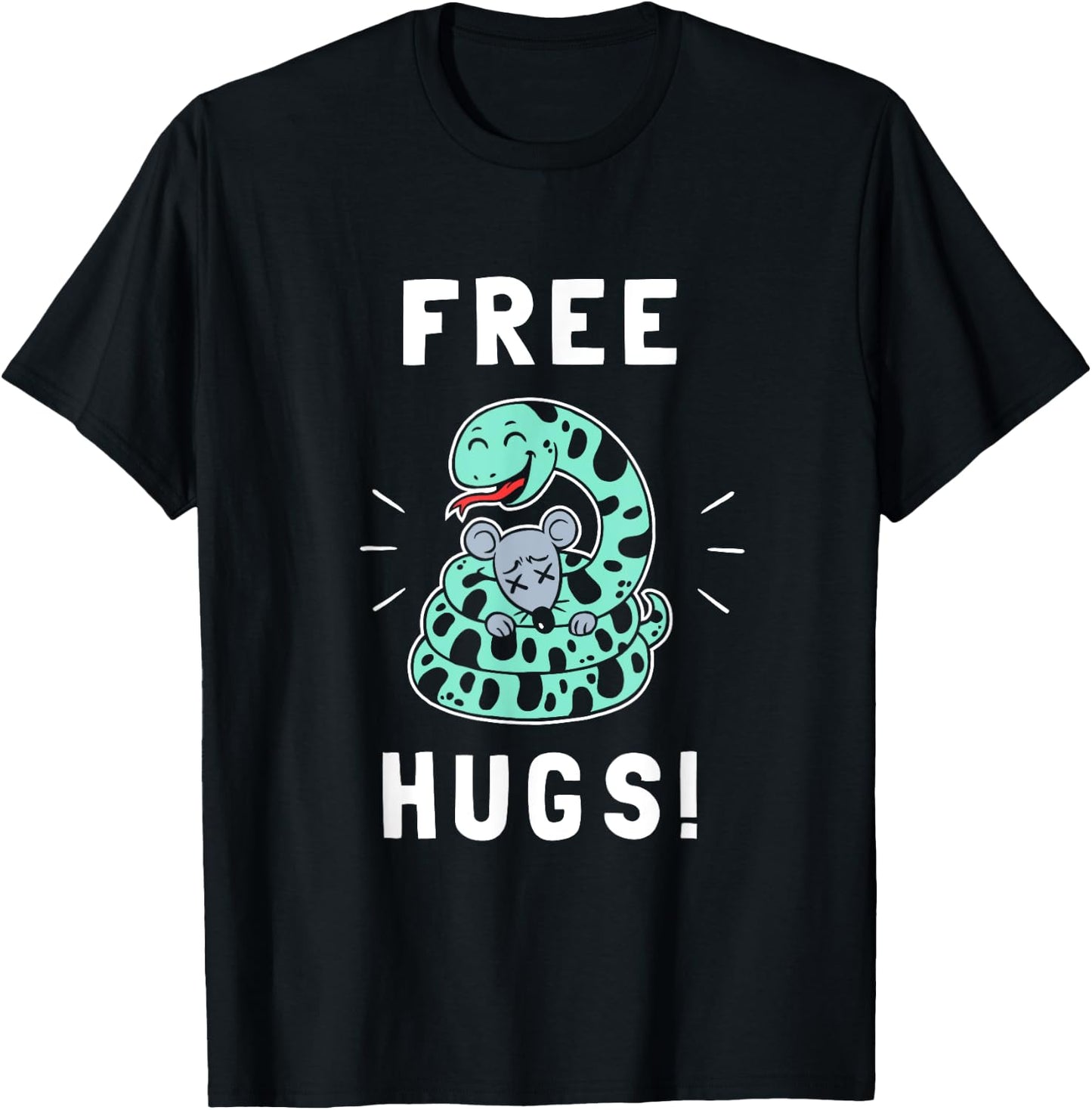 Free Hugs - Funny Python Snake Anaconda Joke T-Shirt - T-Shirt | Black