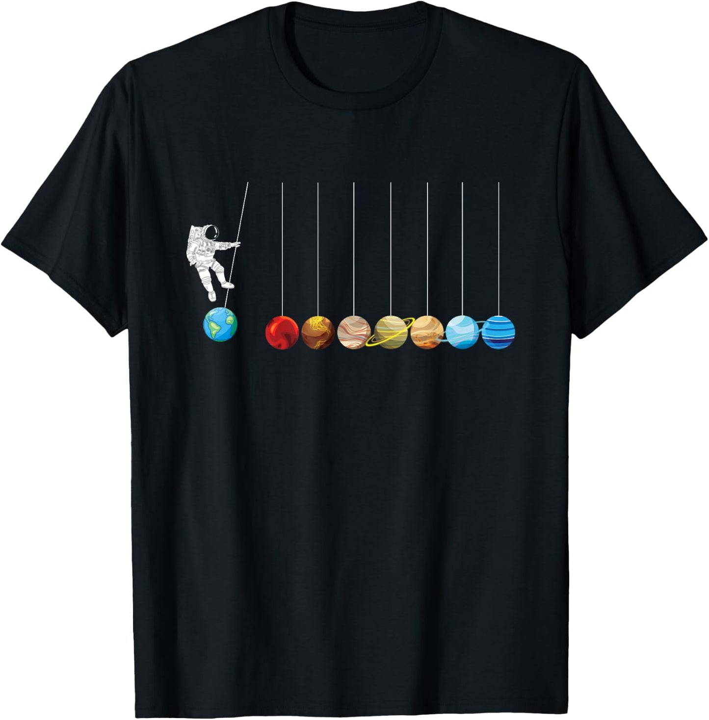 Astronaut Planets Spaceman Funny Space Dwarf Solar System T-Shirt - T-Shirt | Black